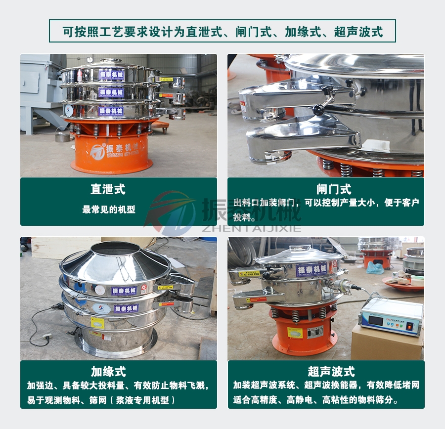 硅灰粉振動篩不同設計款式