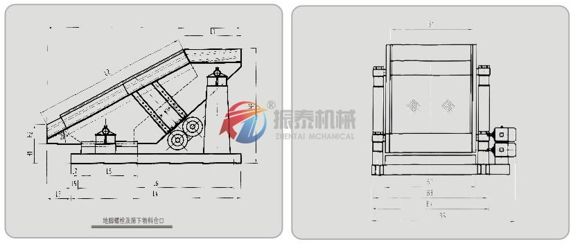 懸臂振動(dòng)篩（彈臂振動(dòng)篩）激振器式外形圖